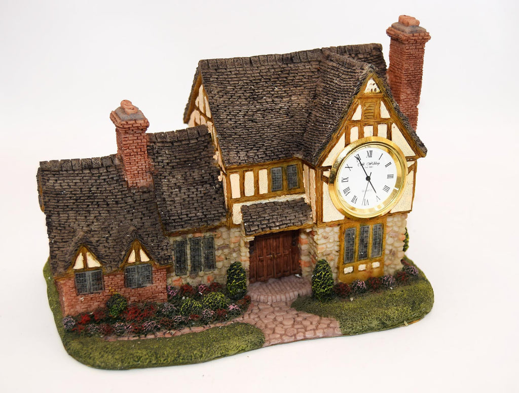 W. Widdop Country Cottage Clock: Vintage Ceramic Mantel Timepiece