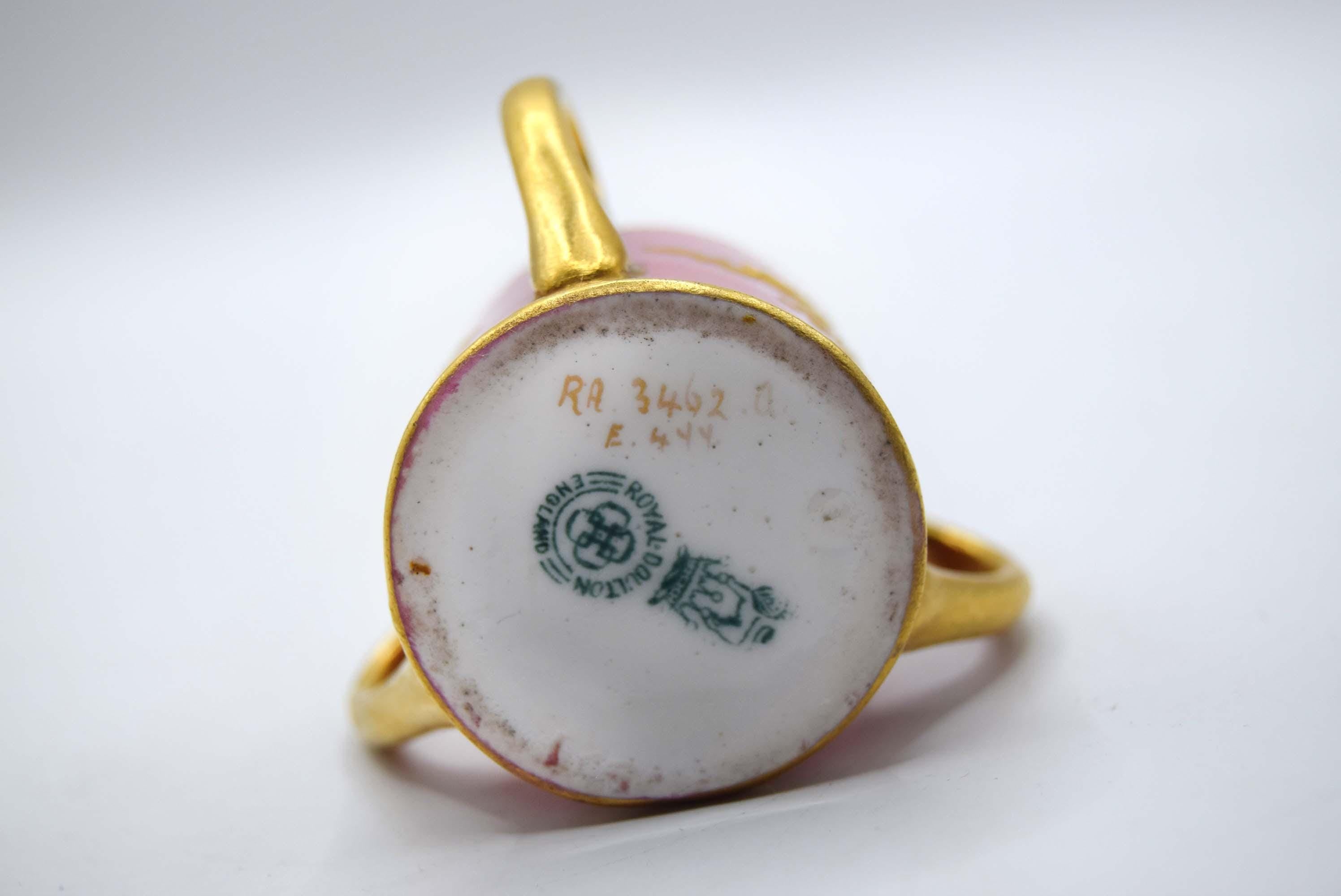 VERY RARE 24K Gold Royal Doulton Miniature Tyg - Robert Allen Studio RA 3402 - c1902
