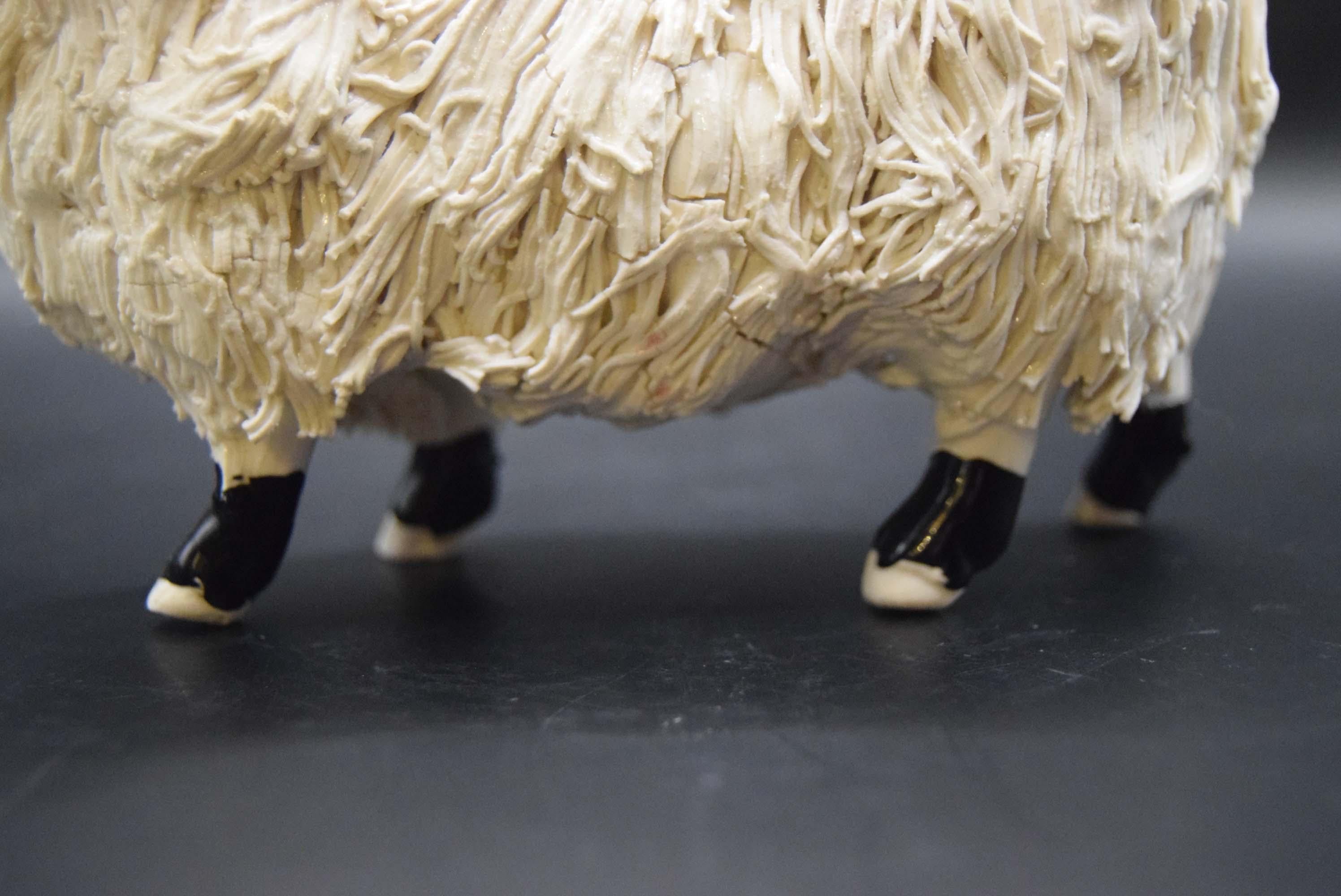 Spaghetti Pottery Blackface Highland Ram Figurine c1960s