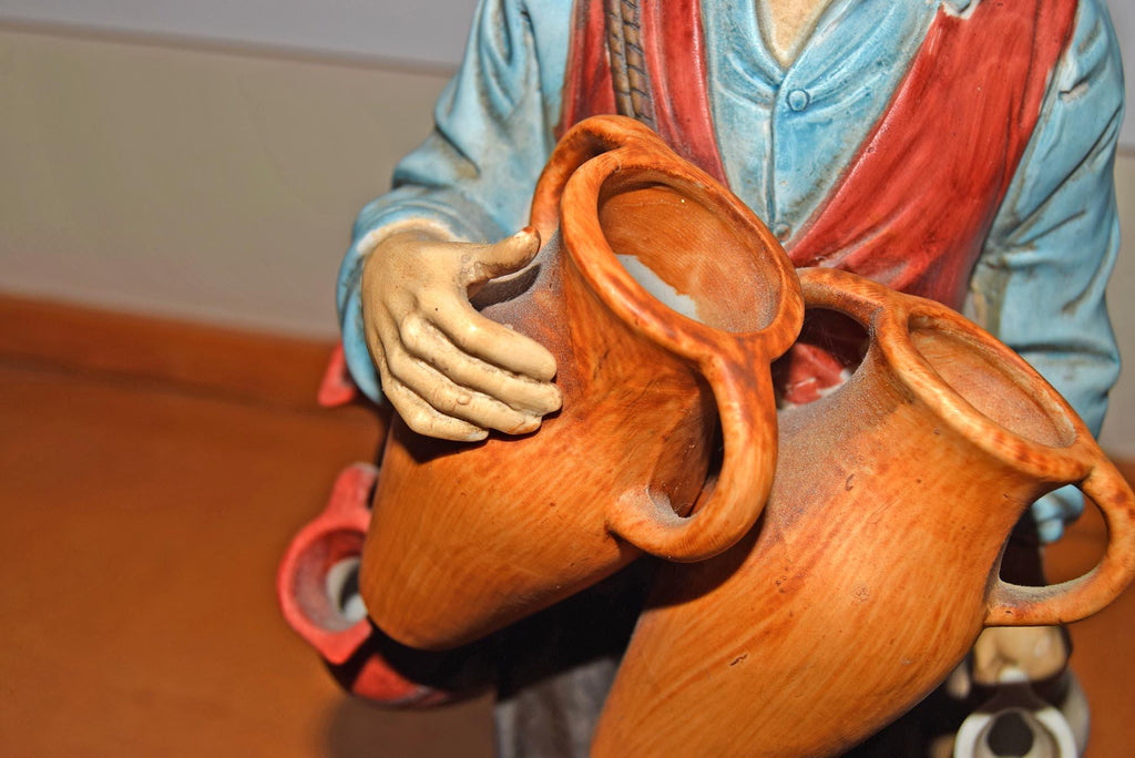 RARE Large bisque figurine of Old Man Pedlar Wine Seller by Ardalt Lenwile