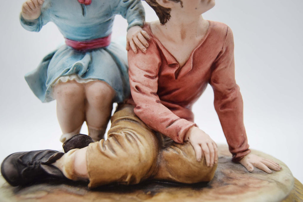 Vintage Capodimonte By Bruno Merli Porcelain - Italian Figurine - Boy With Girl 1950