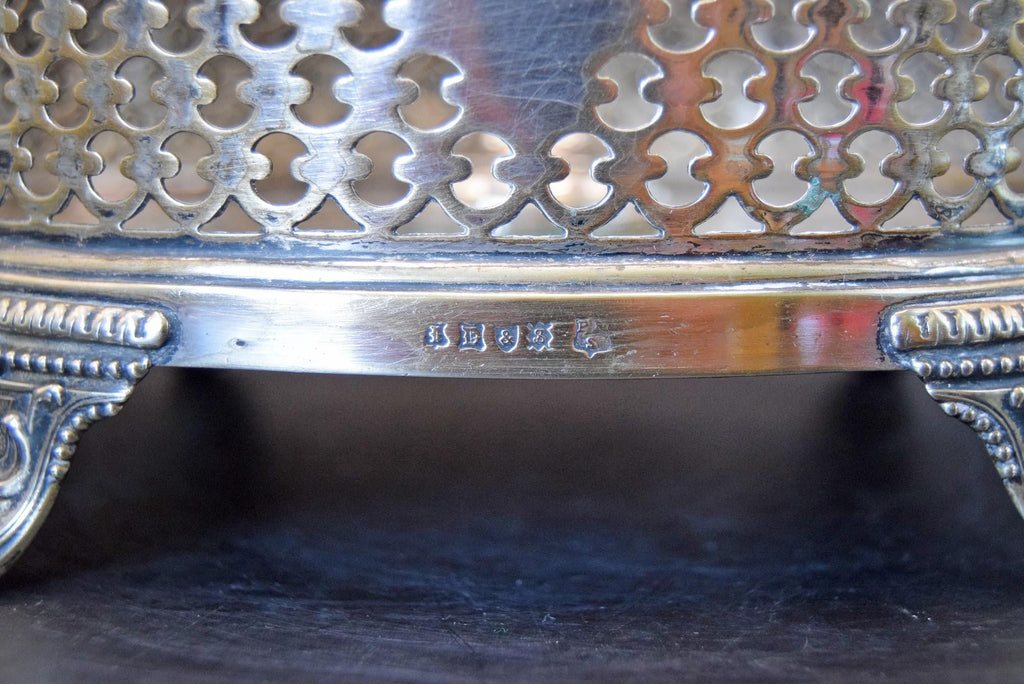 Victorian Silver Cruet Condiment Spice holder | James Deakin & Sons, Sheffield c1890 | Oval silver basket