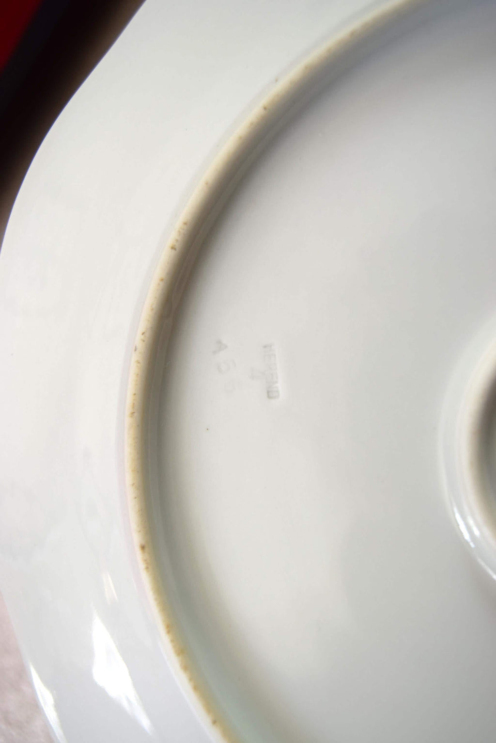 Rare Large HEREND Porcelain Tulip Design Platter Charger  1940s