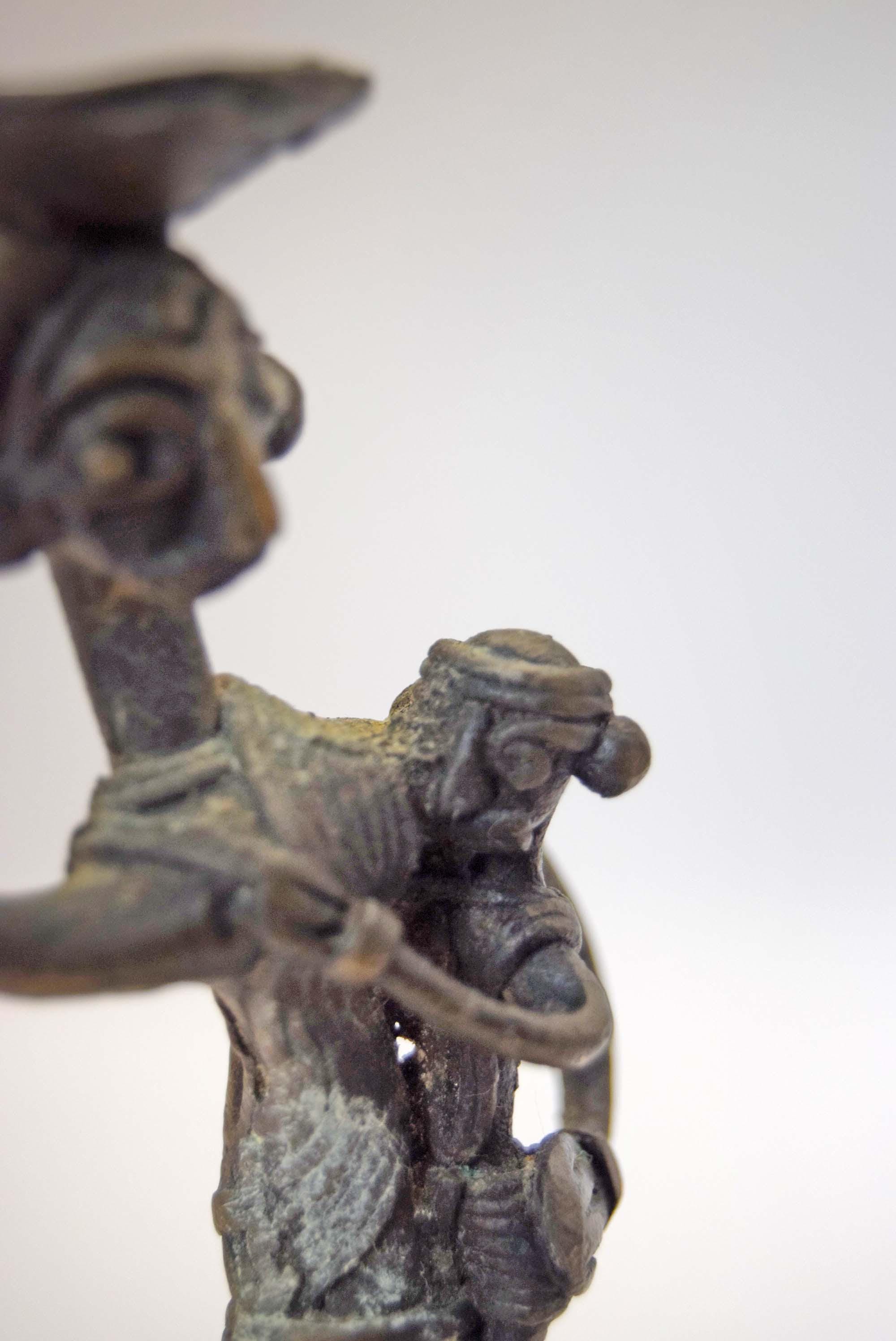 Dhokra Bronze Mother & Child Statue | Bastar Tribal Art