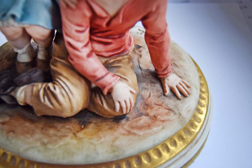 Vintage Capodimonte By Bruno Merli Porcelain - Italian Figurine - Boy With Girl 1950