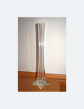 French Art Glass Tall Slim Vase 15 3/4" Footed Base c1950s Mint condition