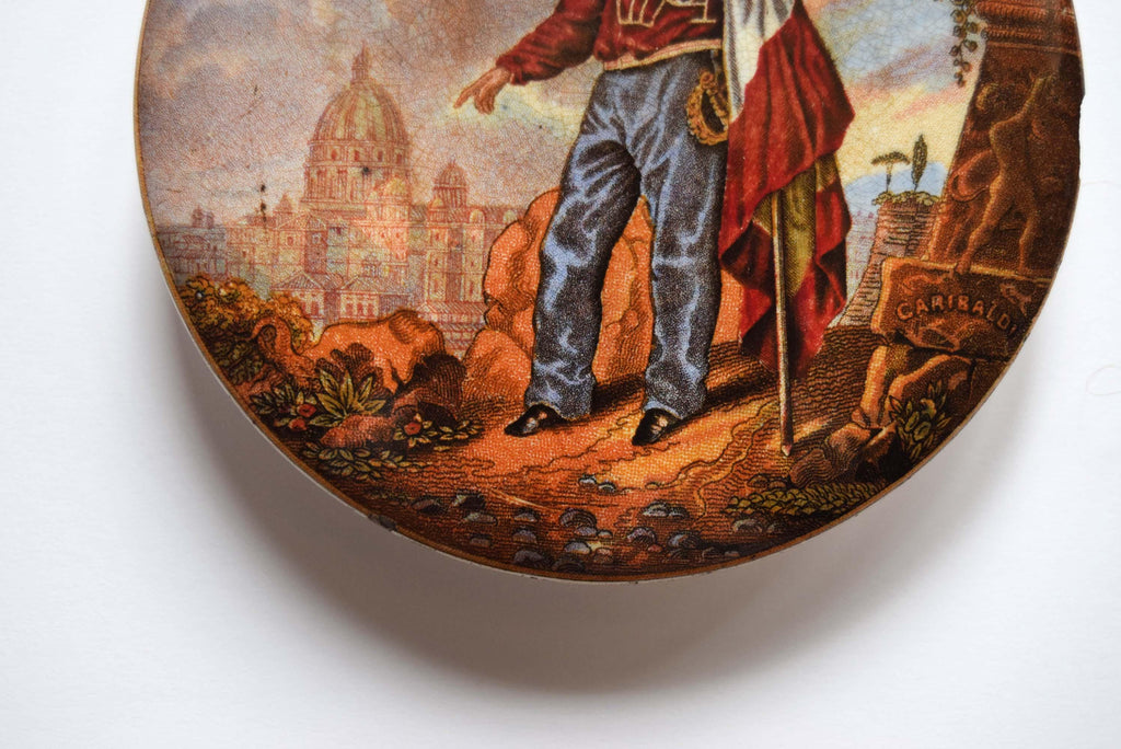 Antique Victorian Prattware Pot and Lid – Giuseppe Garibaldi – F. R. Pratt & Co. Fenton – c1864