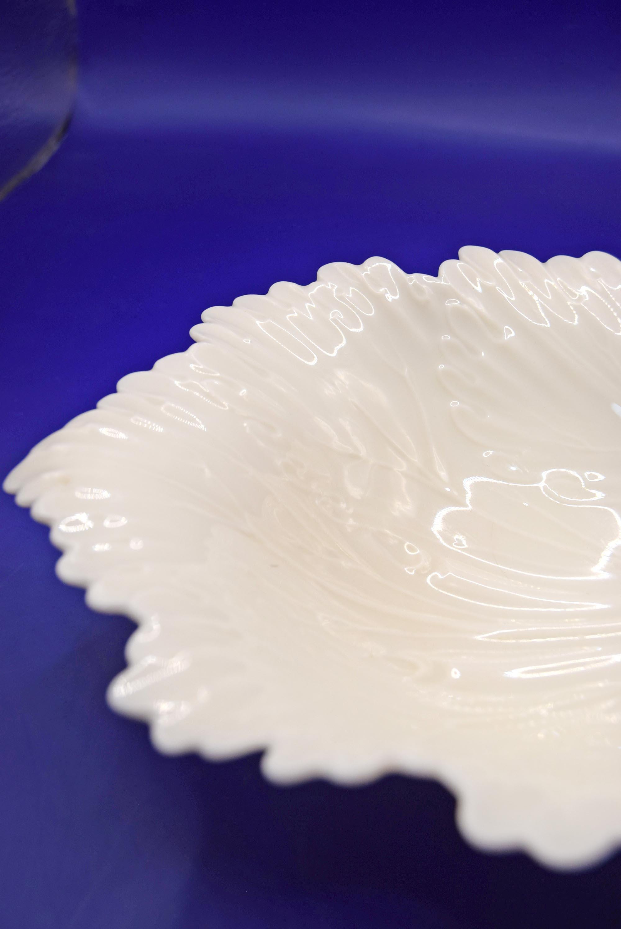 Vintage Lenox Double Leaf Sweet/Nut/Trinket Dish with Handle | Ivory Porcelain