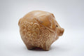 Vintage 'Piggy' Bank Brown Brown Pottery 1923-Pretty Embossed Design