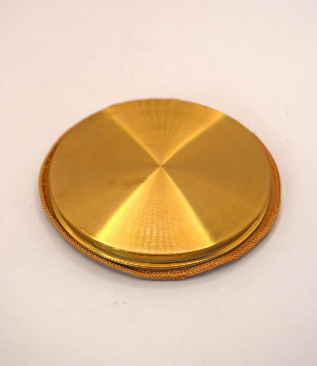 Vintage Le Rage Powder Compact & Pouch Gold Tone 1950
