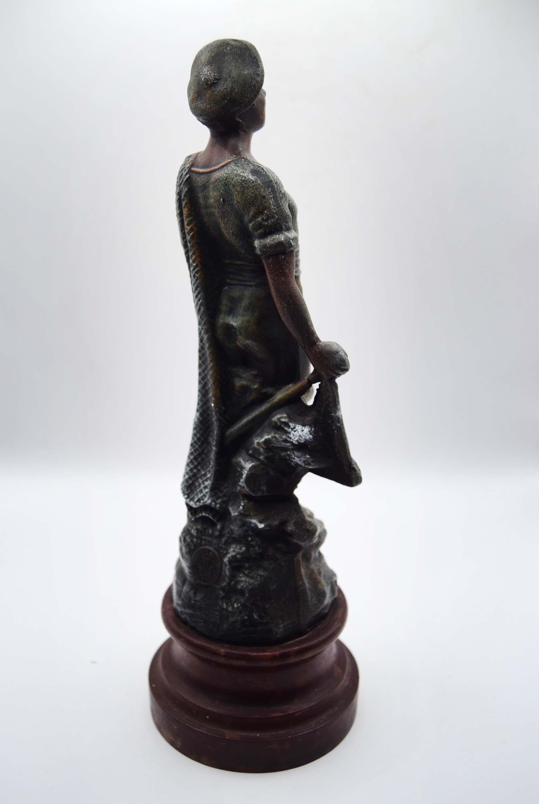 Late 19thC 'Pecheur' French Spelter Figurine - Fisherman - Height 11.5"
