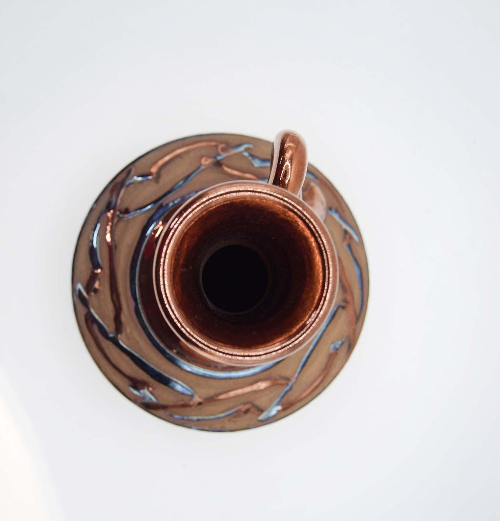 Vintage Mejias Polonio Spanish Studio Pottery Copper Lustre Jug - 16cms