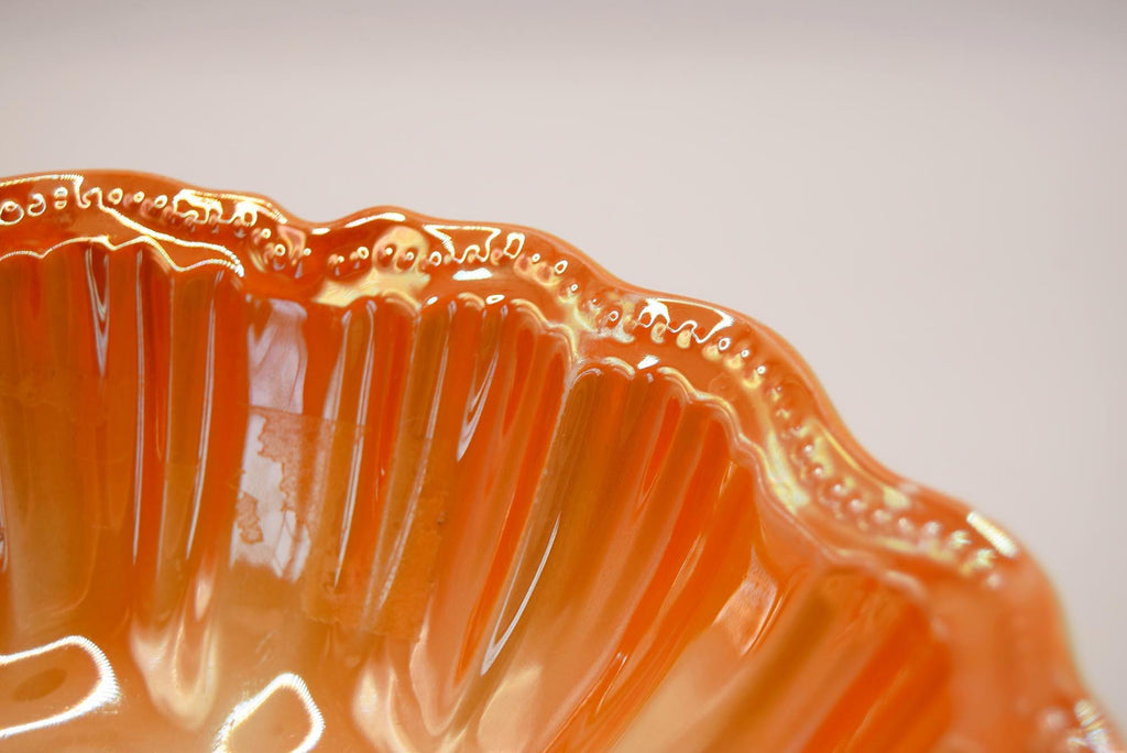 Antique Victoria Czechoslovakia Lustre Ware Bowl~ Orange~ Fruit Design c1920