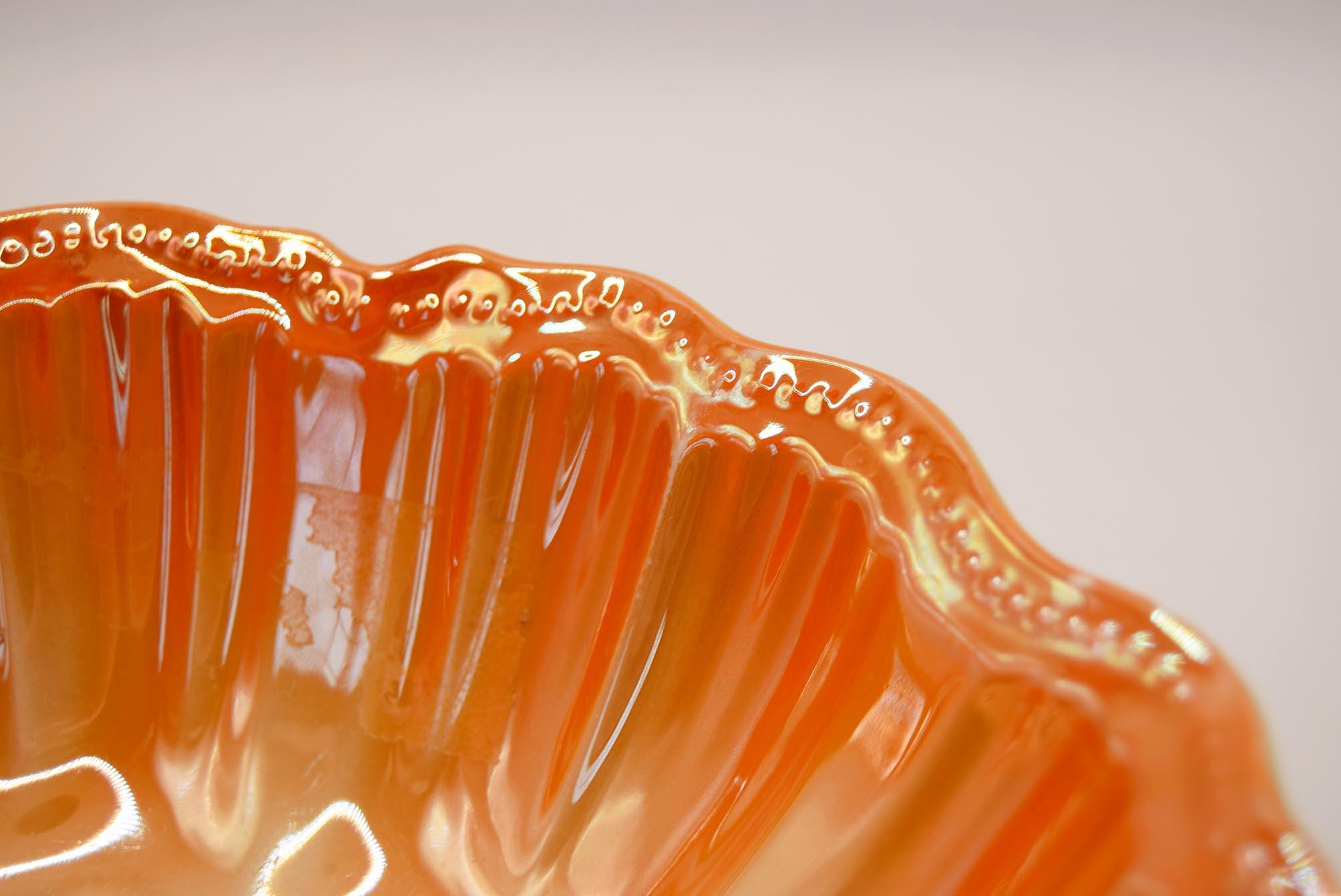Antique Victoria Czechoslovakia Lustre Ware Bowl~ Orange~ Fruit Design c1920