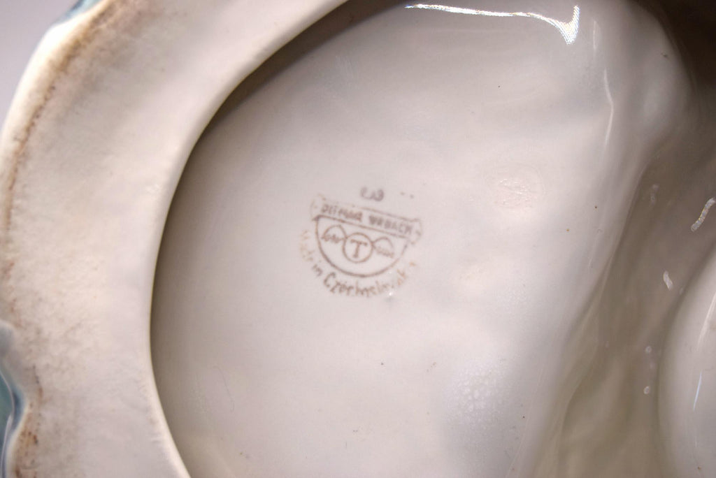 Art Deco Ditmar Urbach Polar Bear Bowl, 1930s Czechoslovakian Ceramic Dish