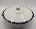 Antique Booths Silicon China White Blue Gilt Lidded Tureen 1930s