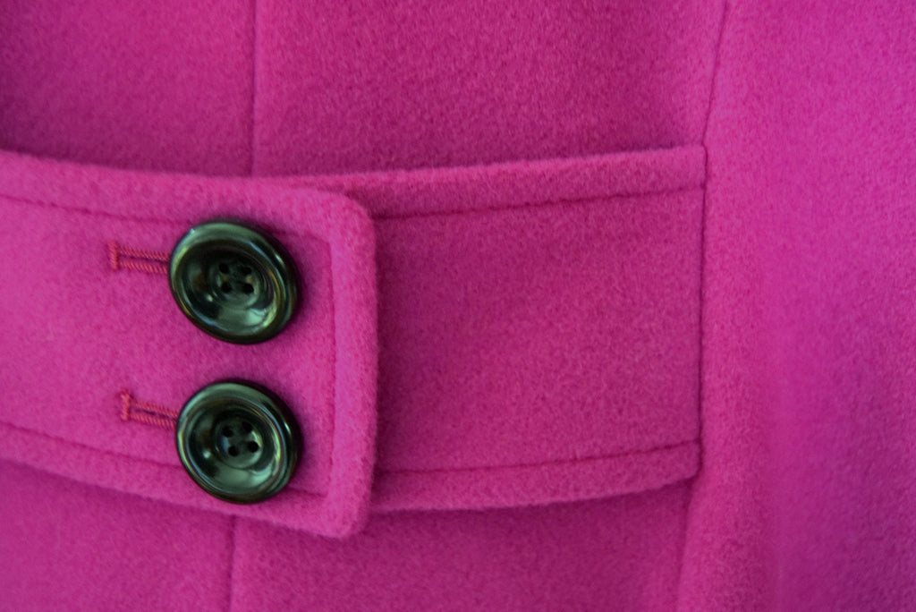 Precis Magenta Pink Cashmere/Wool Blend Double Breasted Vintage Coat Jacket 8-10 (UK)