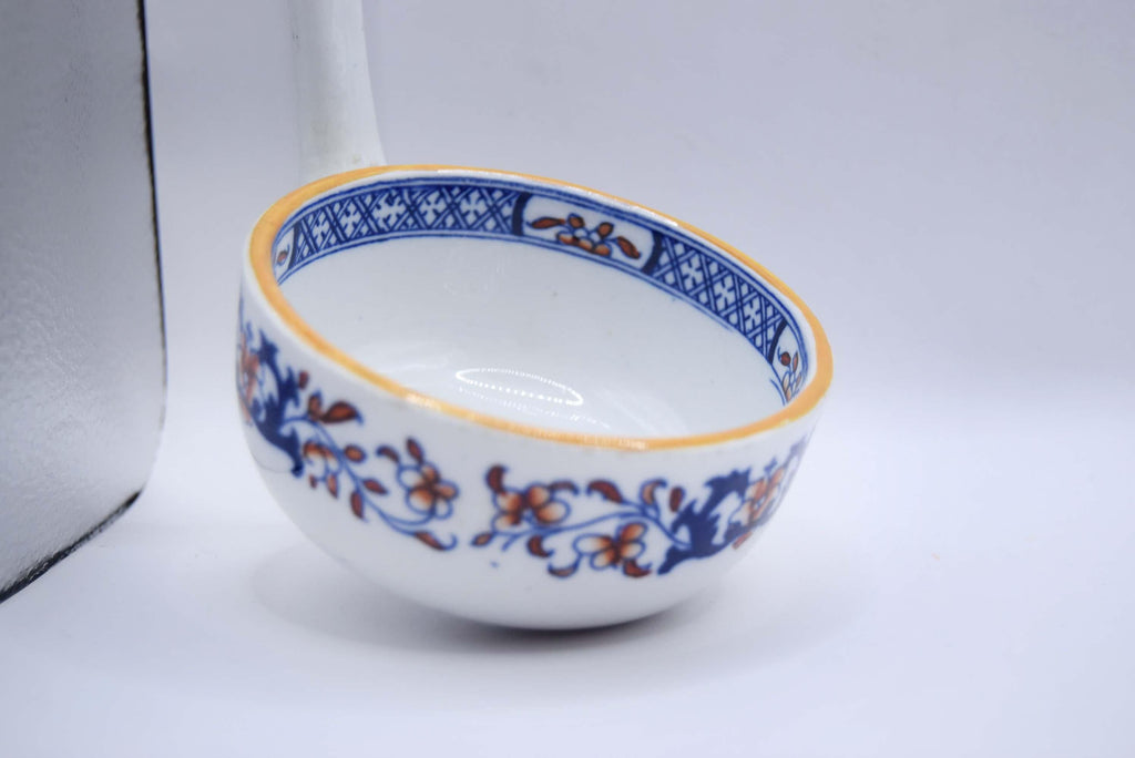 Antique Minton Ceramic Ladle c.1860s  No. 8667 Lyre | Blue & Orange Imari Style