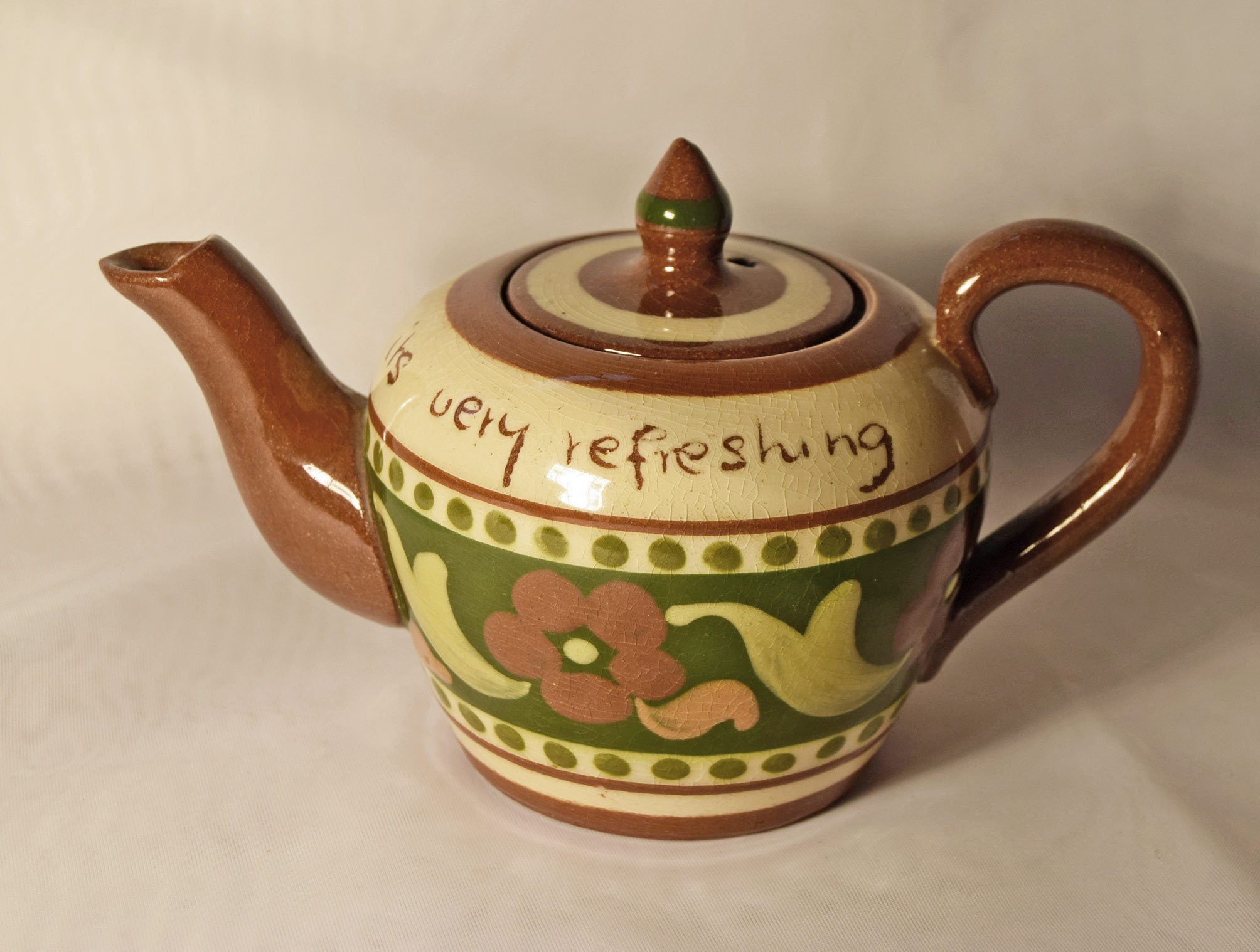 RARE FIND Devon Torquay Motto Ware small Teapot