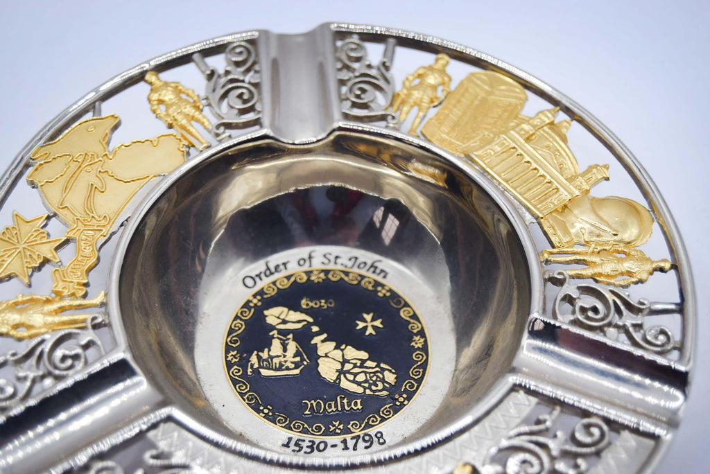 Vintage Order of Malta Souvenir Ashtray â€“ Knights of St. John History (1530-1798)