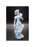 Porcelain Primavera Figurine Of a Girl with a Bouquet of Flowers, Crown Mark