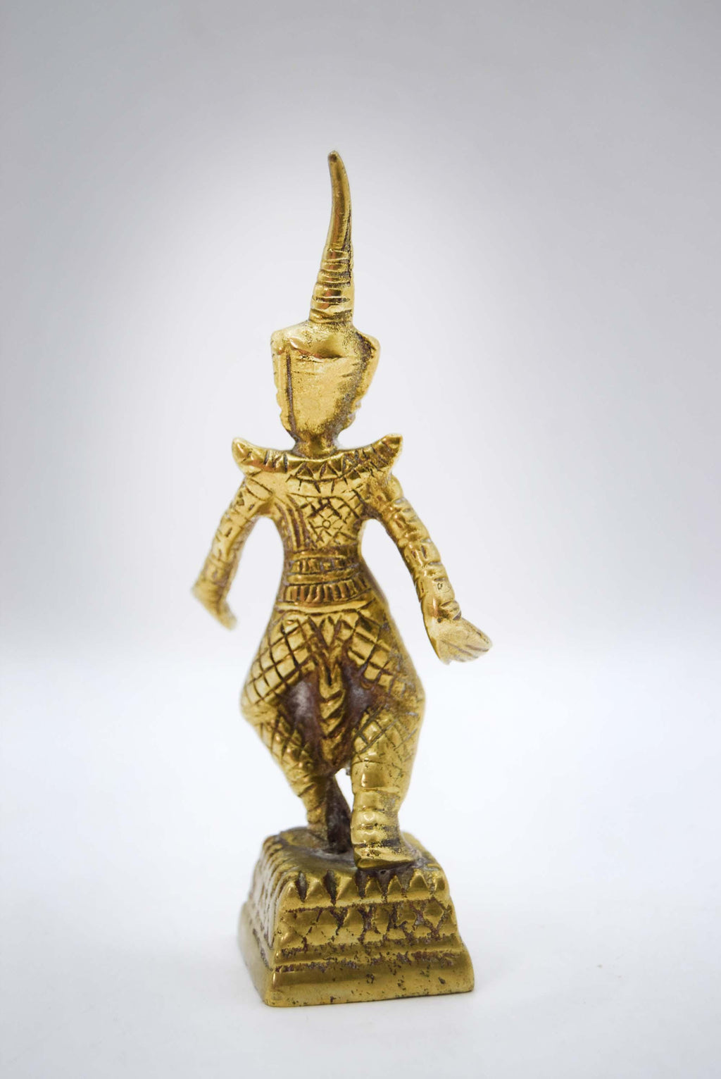 Vintage Solid Brass Siam Thai Temple Traditional Khon Dancer 4.5"
