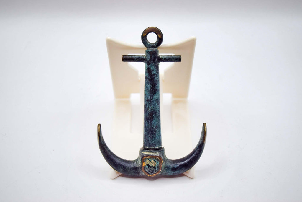 Antique Iron Anchor Corkscrew with Shield. Original patina. c1940s