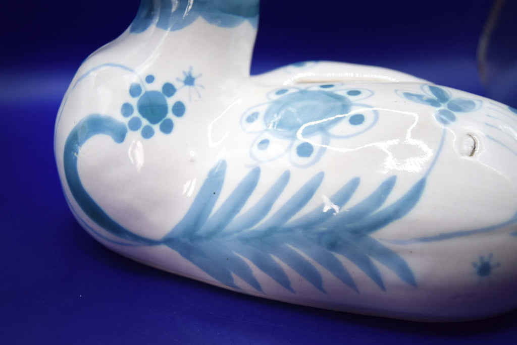 David Sharp, Rye - Teal Blue And White Duck Collectable Money Box | 1980s | Piggy Bank