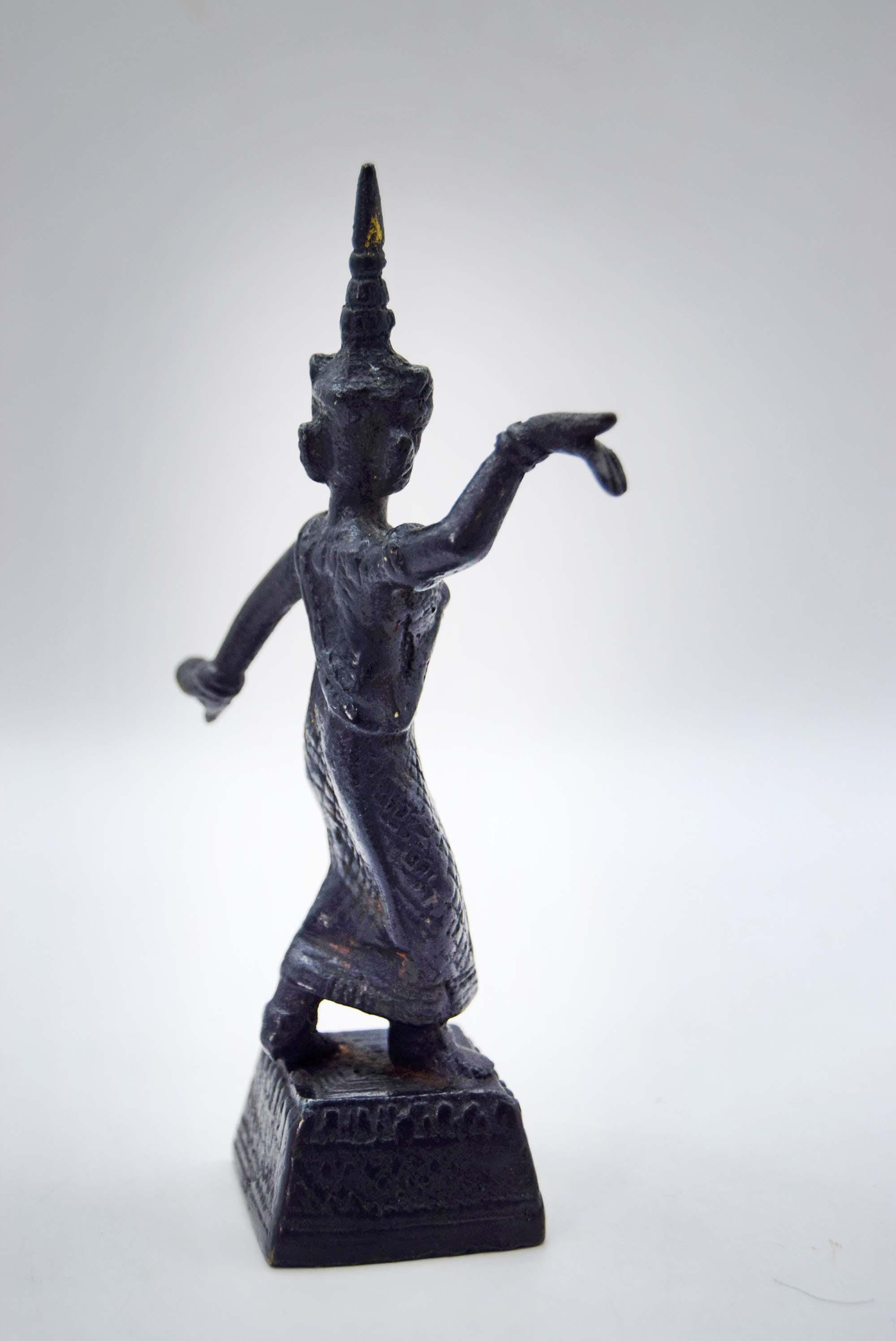 Vintage Bronze Khon Thai Siamese Temple Dancer c1950s