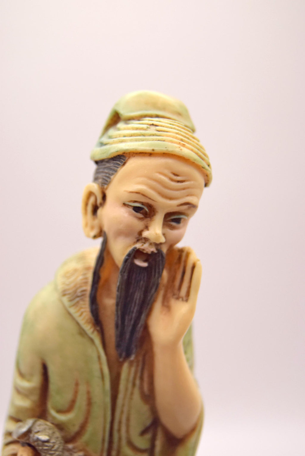 Vintage Chinese fisherman figurine c1970s