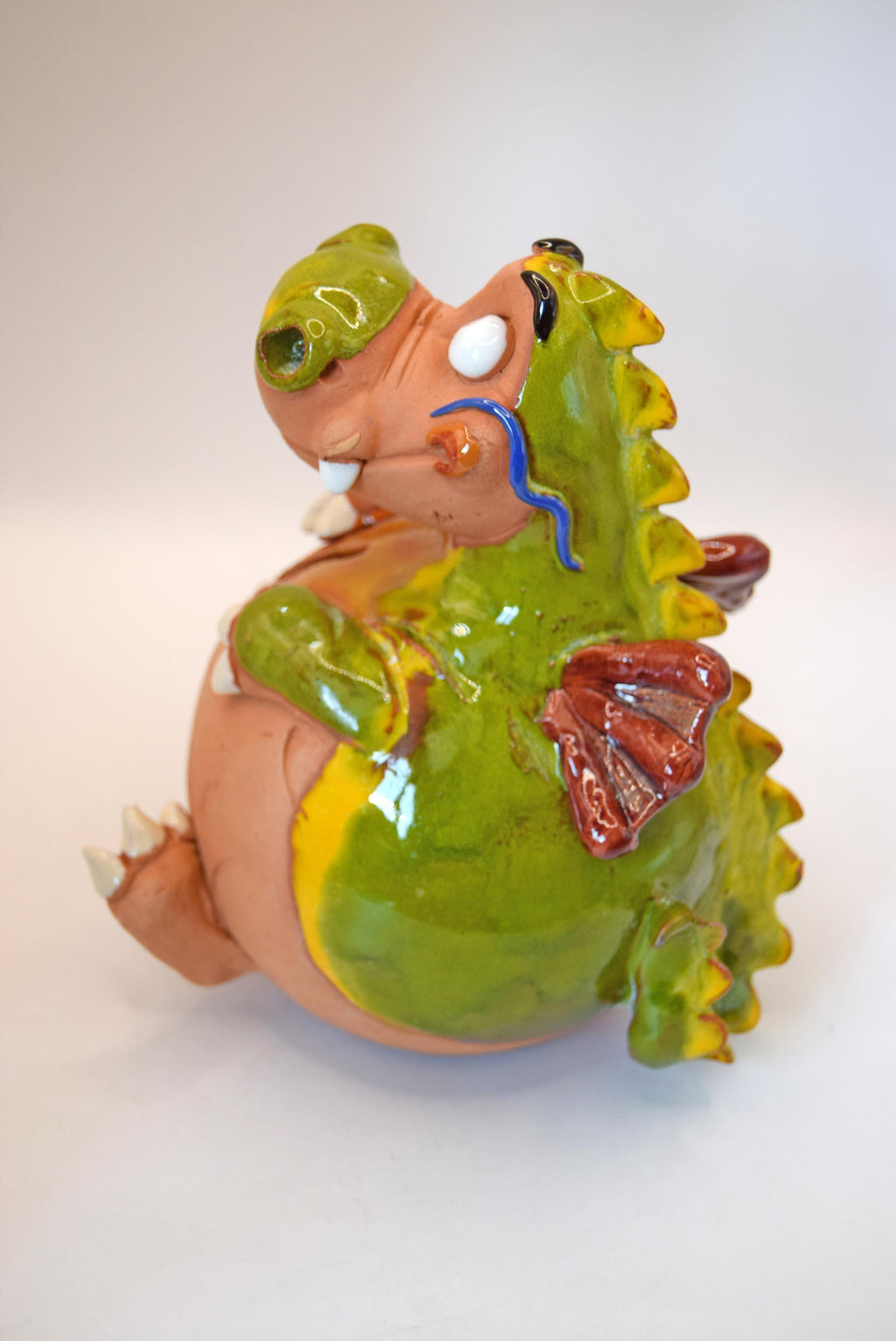 Dragon Piggy Bank: Whimsical Kids Decor - Midene Art Studio - Handmade Clay Pottery