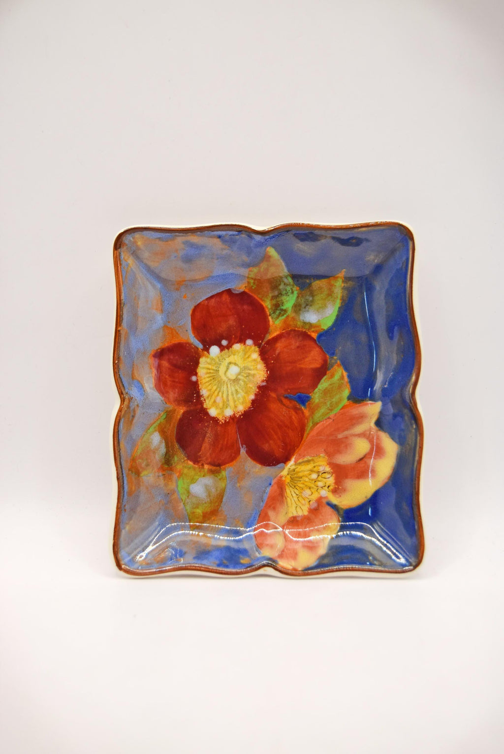 Art Nouveau Royal Doulton Hand Painted Wild Rose Trinket Dish/Tray Cat.No.7923