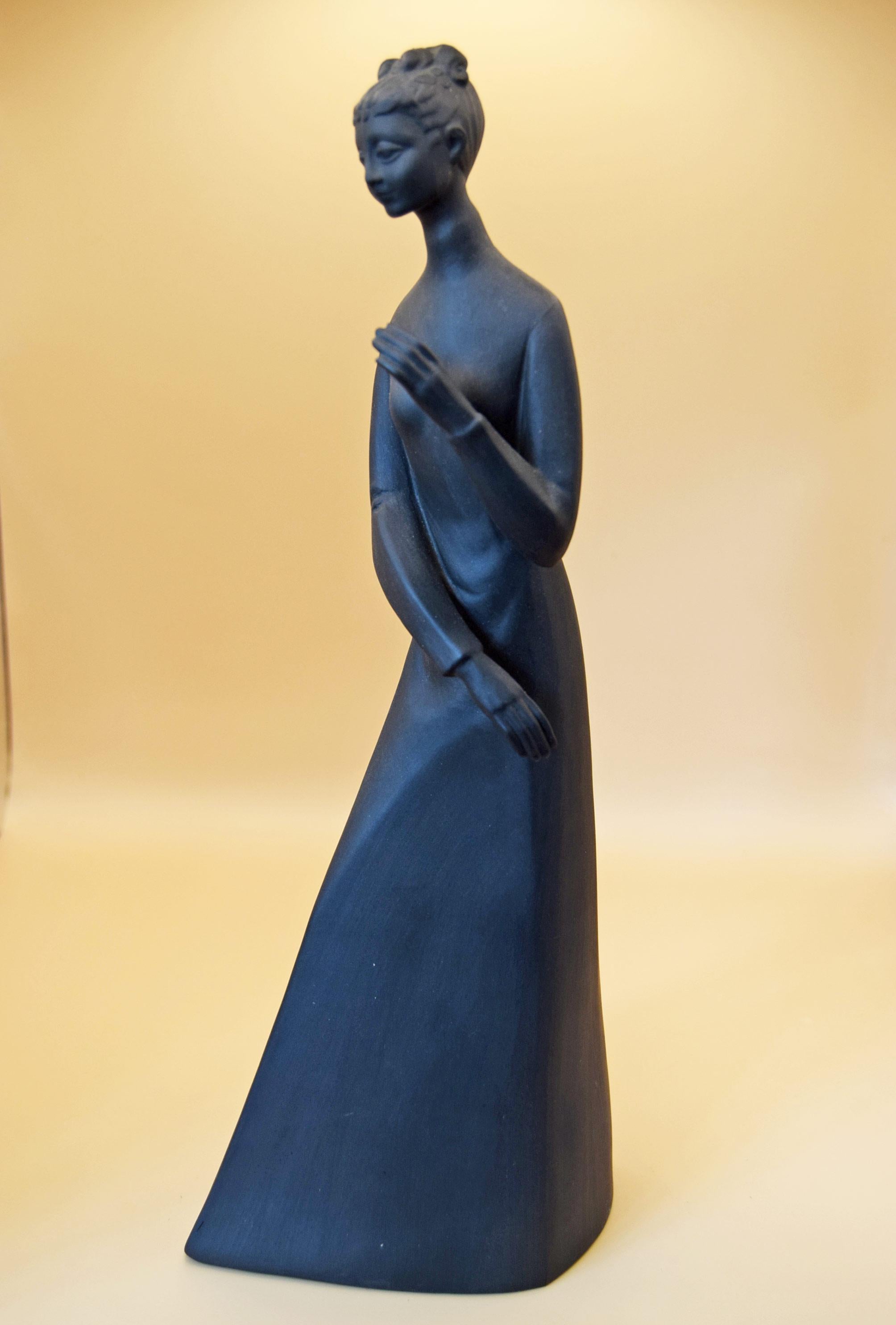 Royal Doulton Black Basalt 'Sympathy' Figurine (HN 2838) - 1979