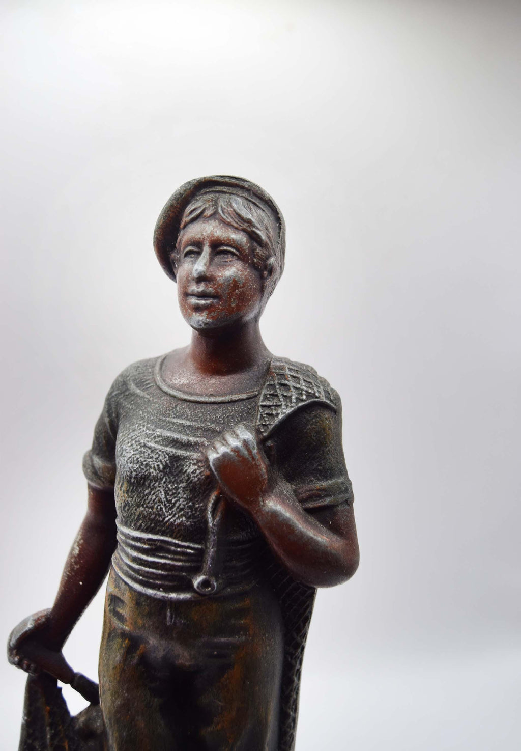 Late 19thC 'Pecheur' French Spelter Figurine - Fisherman - Height 11.5"