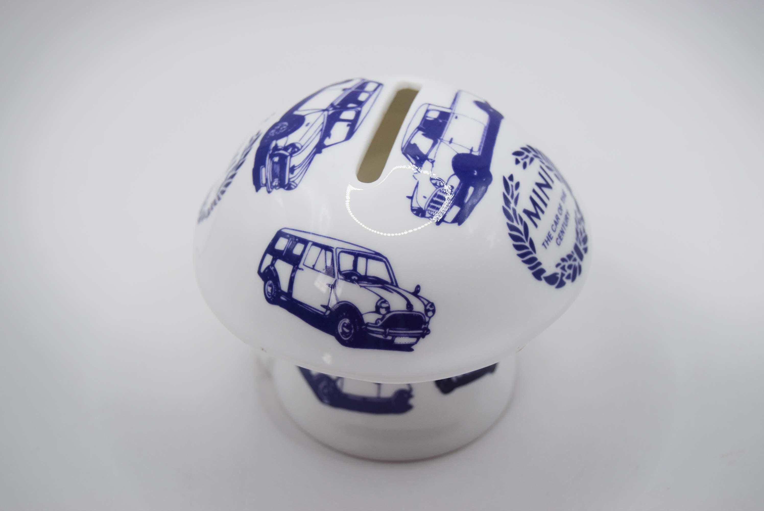 RARE Vintage Mini Cooper Classic Car Ceramic Money Box 3.25â€ Tall