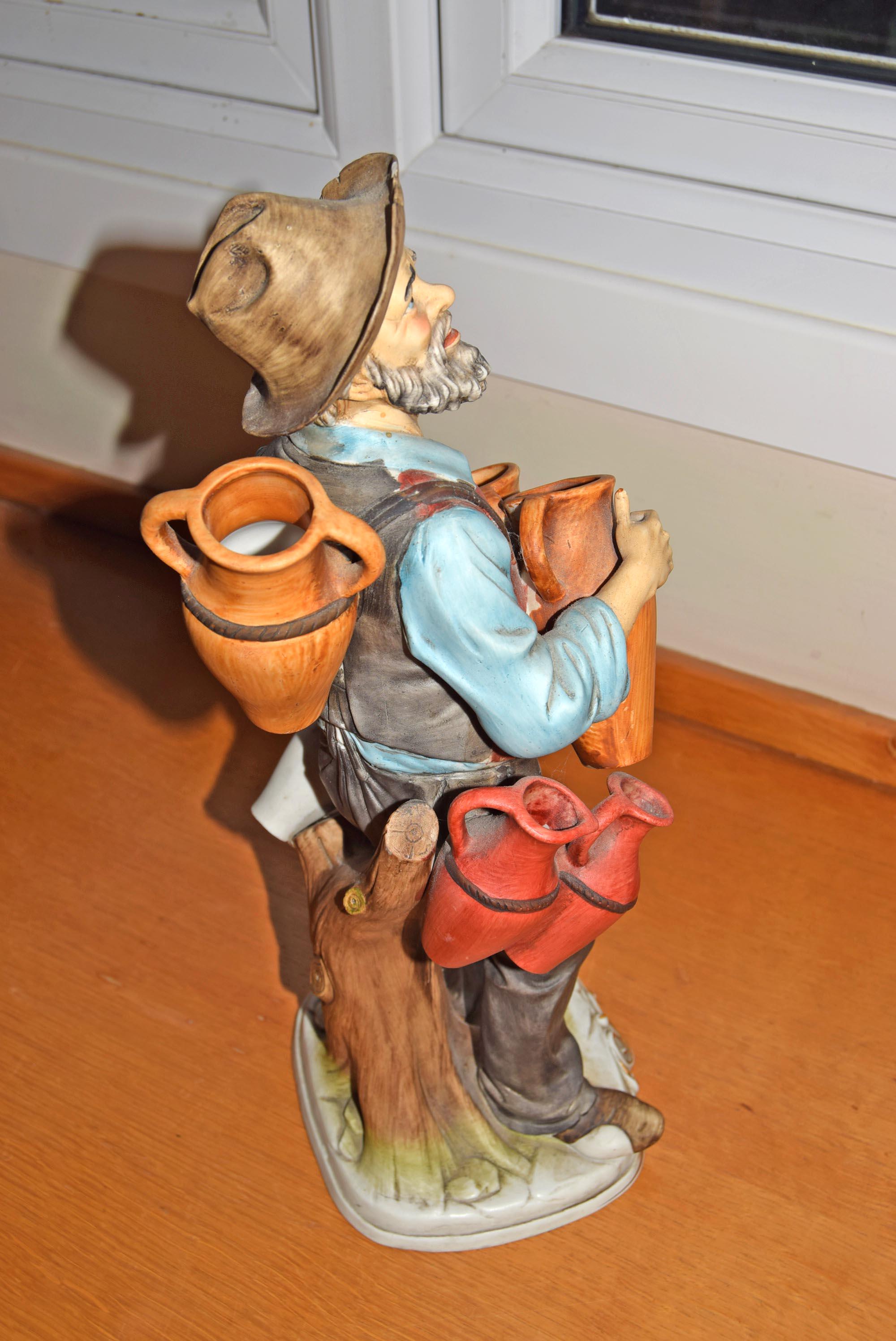RARE Large bisque figurine of Old Man Pedlar Wine Seller by Ardalt Lenwile
