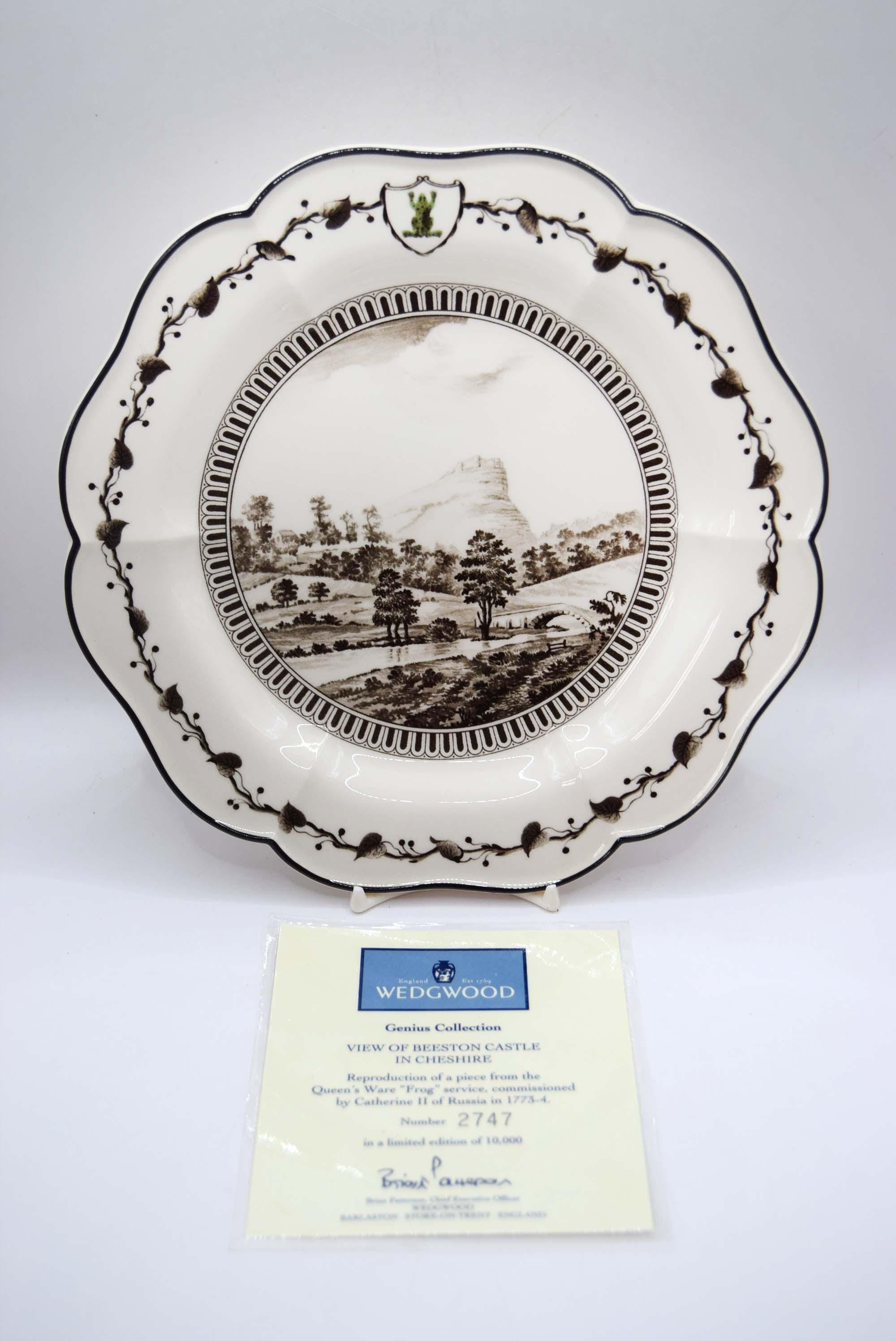 Rare Wedgwood Genius Collection "Frog" Service Plate - Beeston Castle 9"