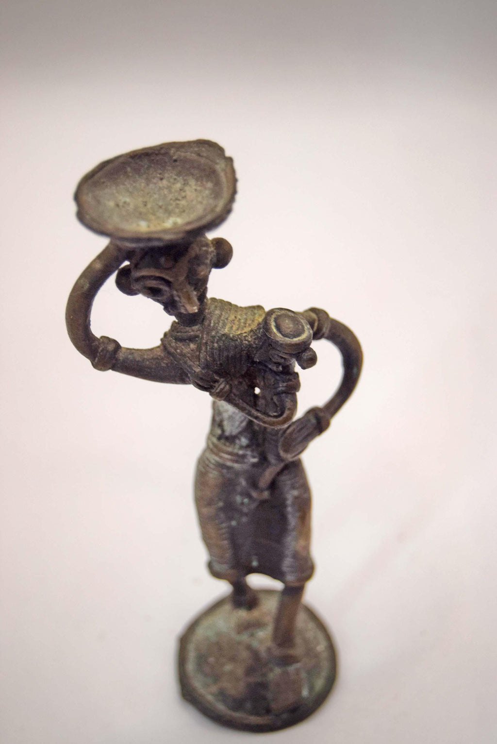 Dhokra Bronze Mother & Child Statue | Bastar Tribal Art
