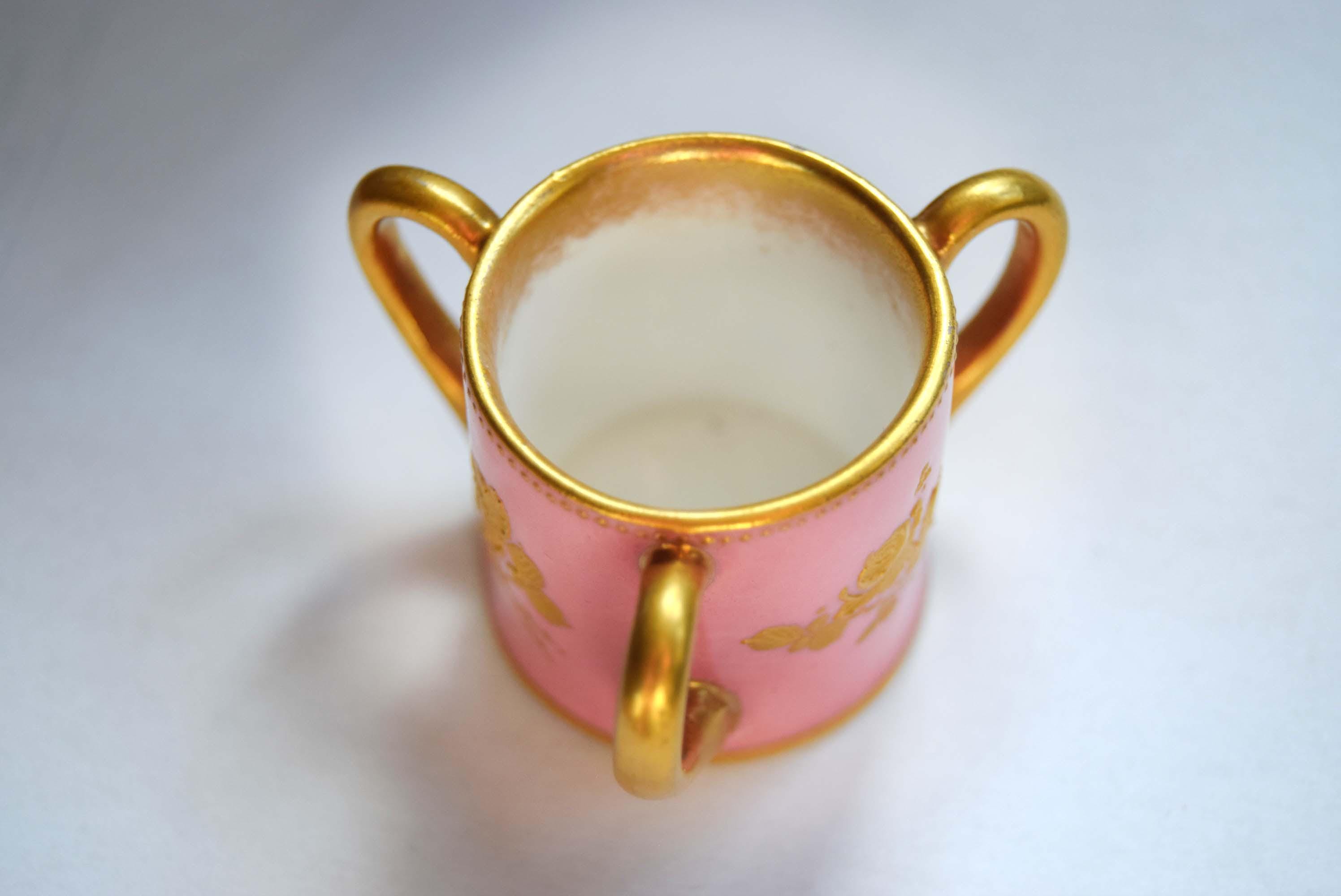 VERY RARE 24K Gold Royal Doulton Miniature Tyg - Robert Allen Studio RA 3402 - c1902
