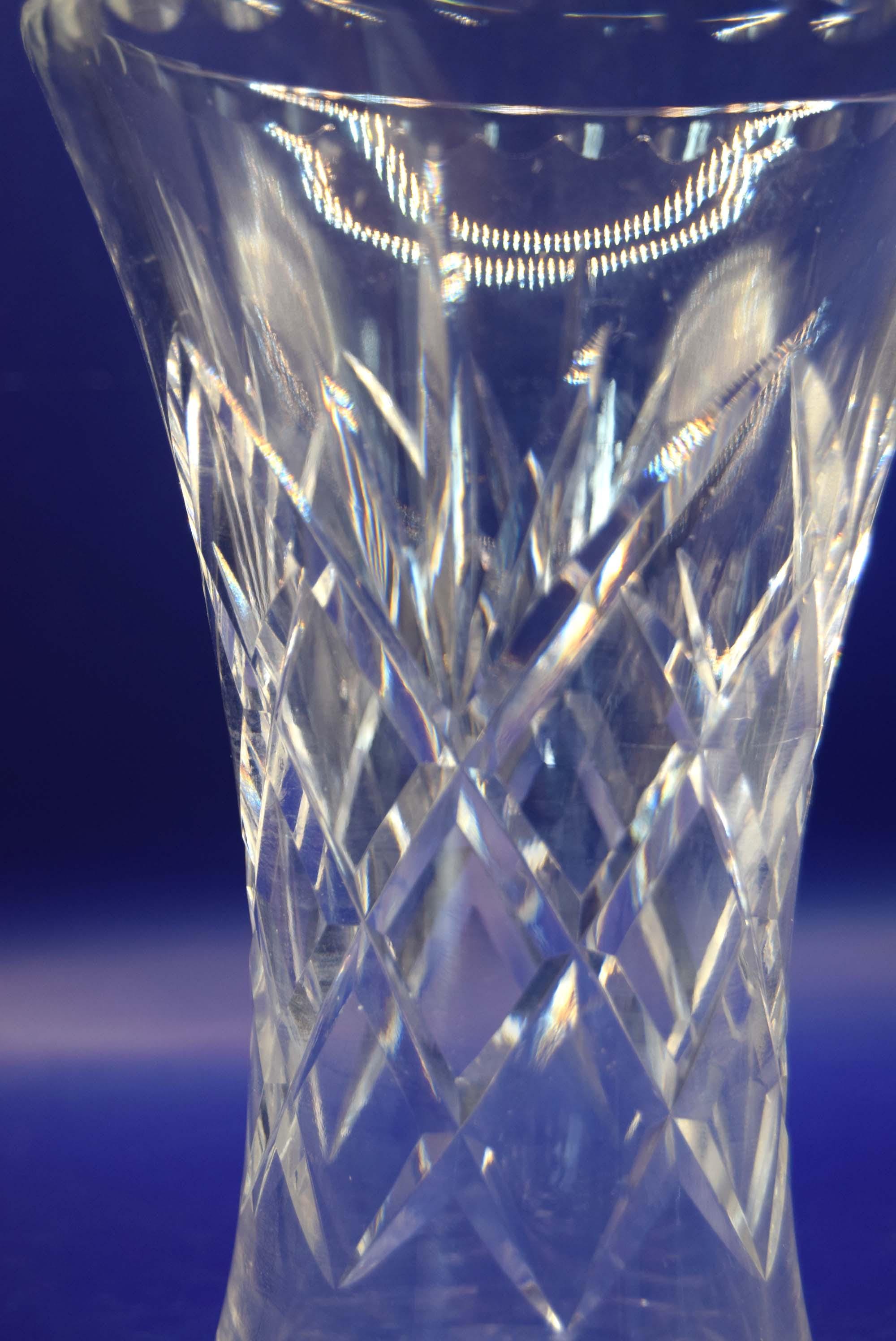 Royal Doulton Heavy Cut Glass Vase | 20cms | Mint condition