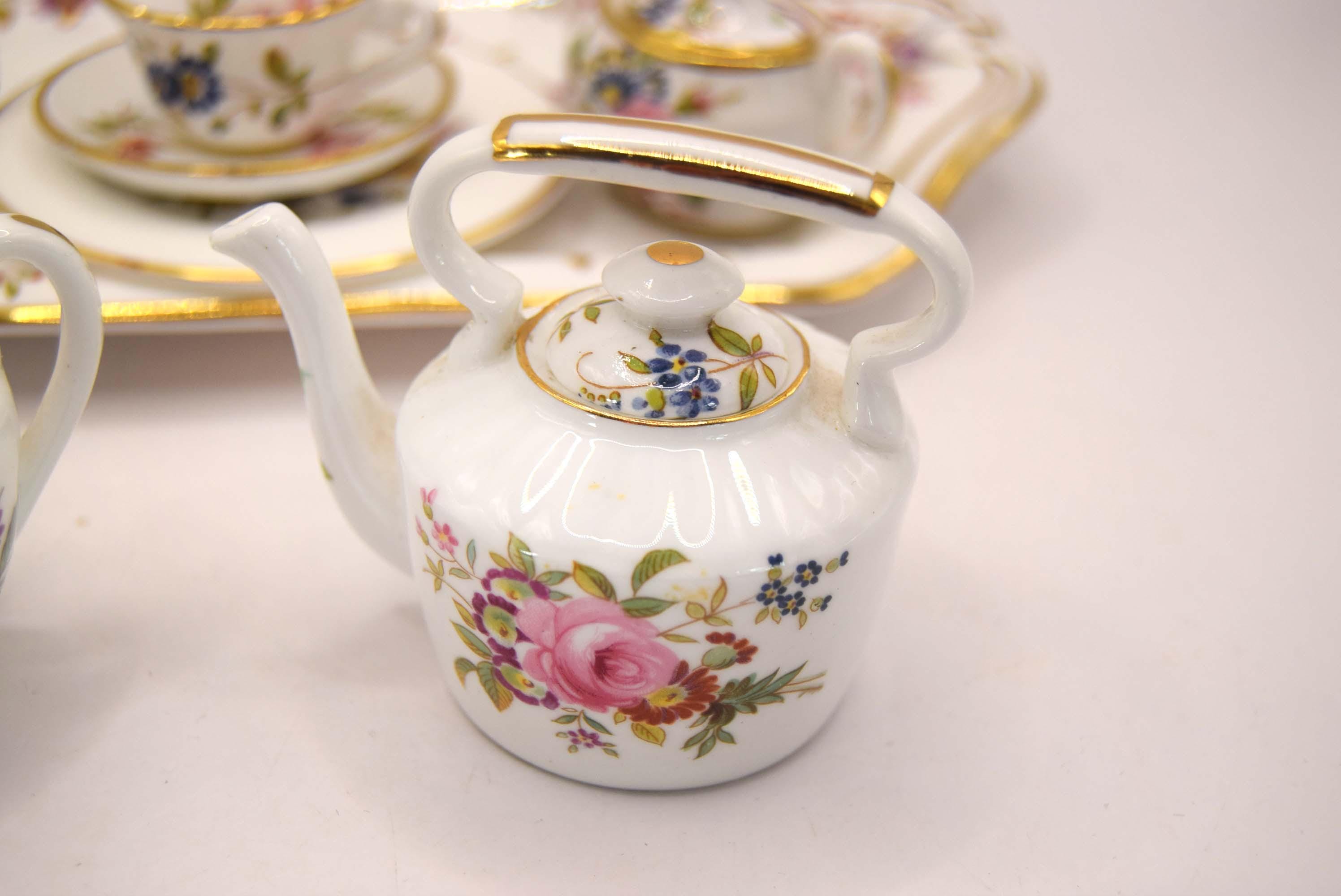Hammersley Miniature Tea Set 'Howard Sprays' - Mint Condition - 8pc with Tray
