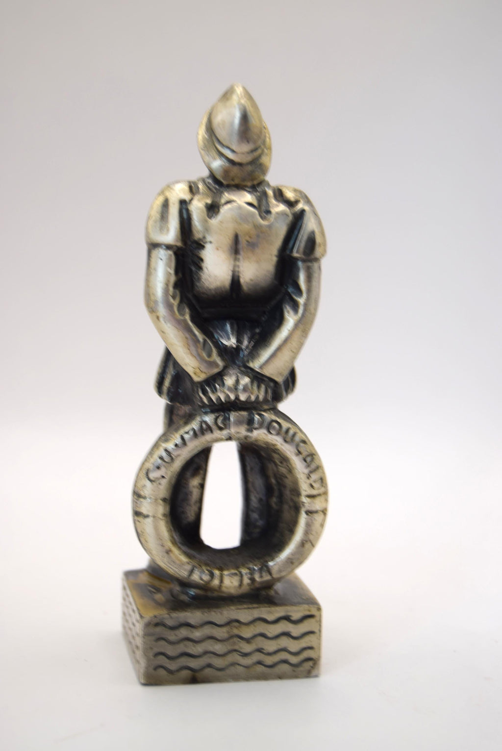 RARE FIND Vintage Presentation Statue for Lifeboat Service 1955. Silvered brass