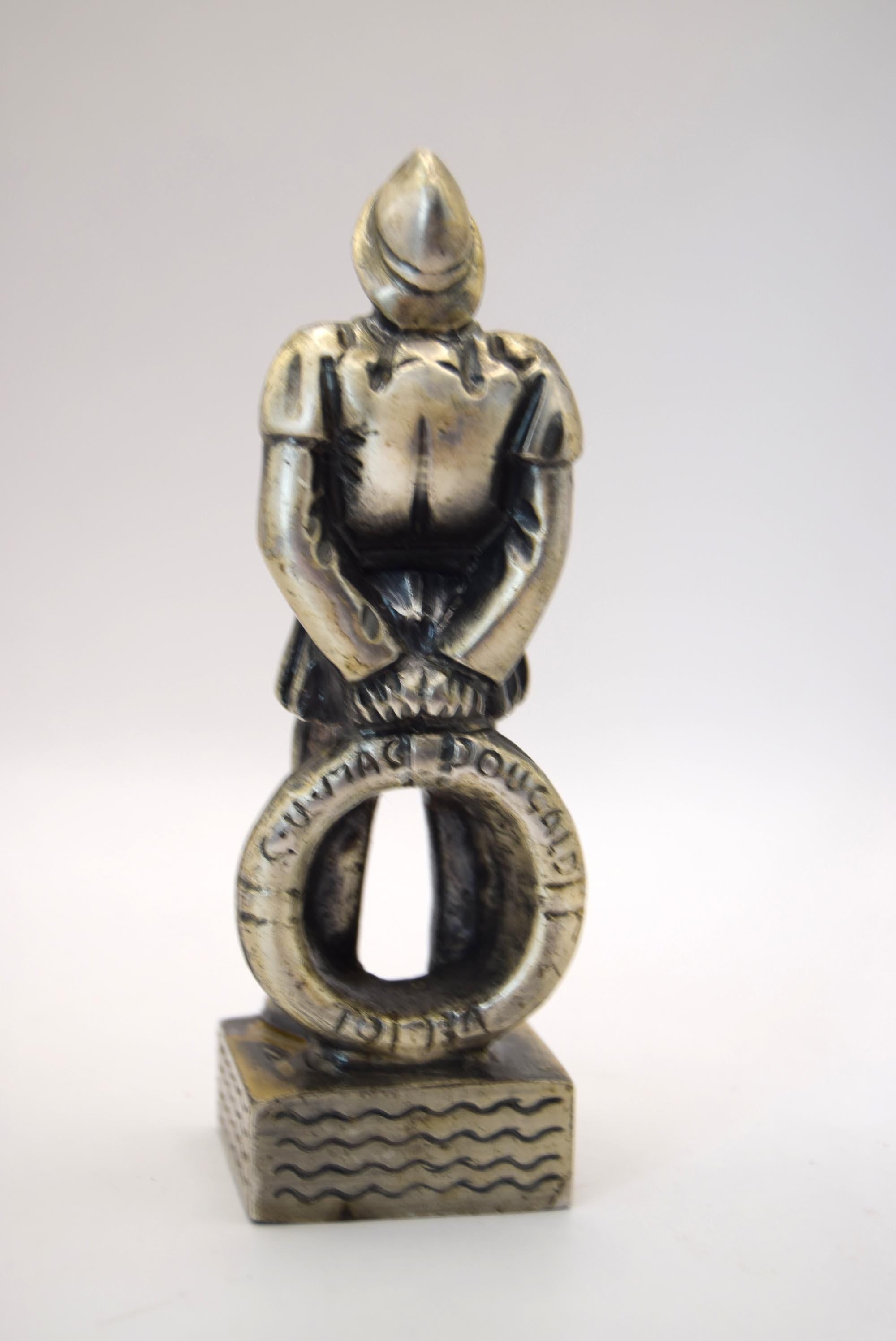 RARE FIND Vintage Presentation Statue for Lifeboat Service 1955. Silvered brass