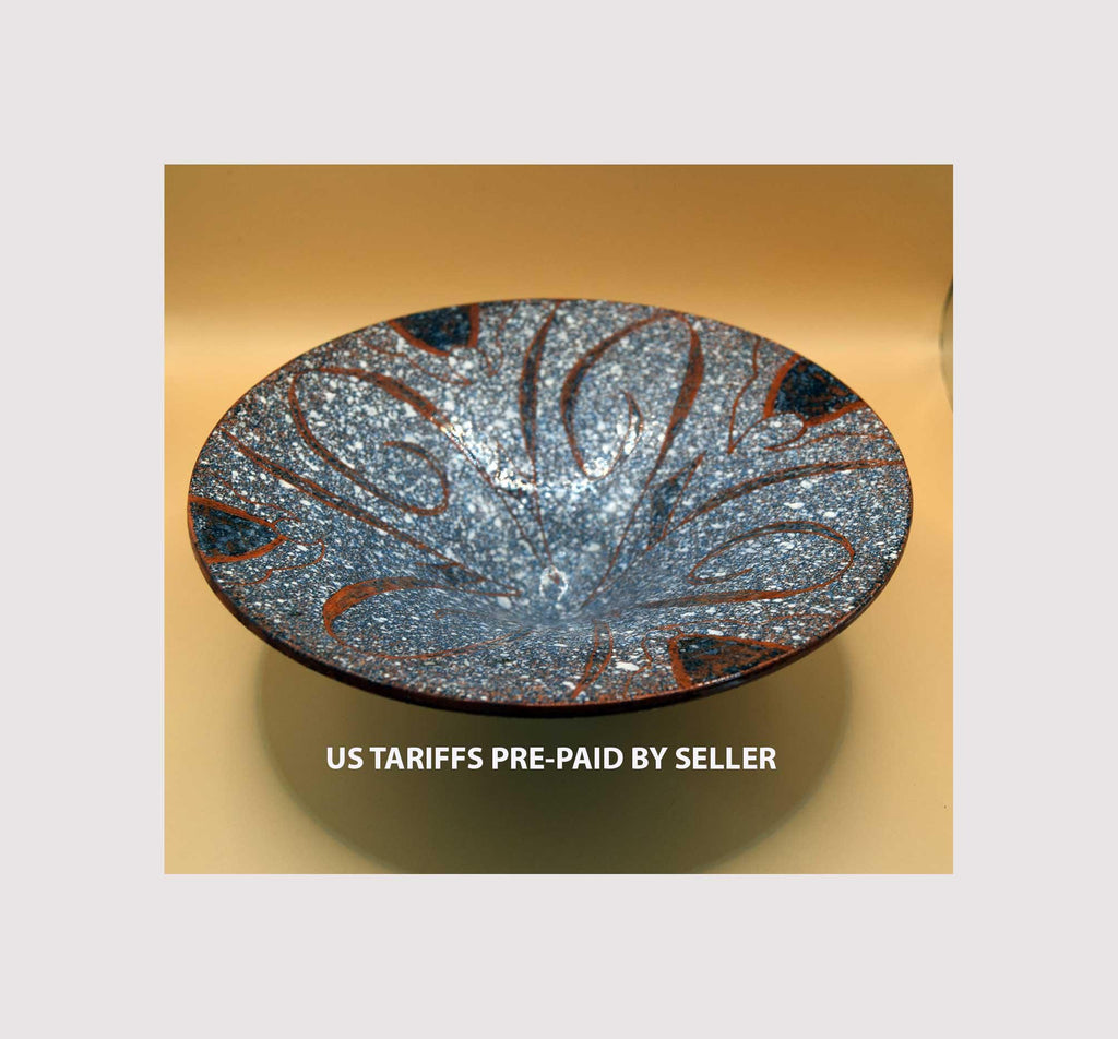 Rare Signed Footed Bowl English Studio Pottery