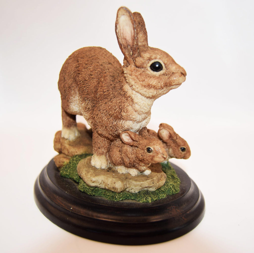 Royal Doulton - Hand Made Sculpture - A Family Of Rabbits Vintage 1993