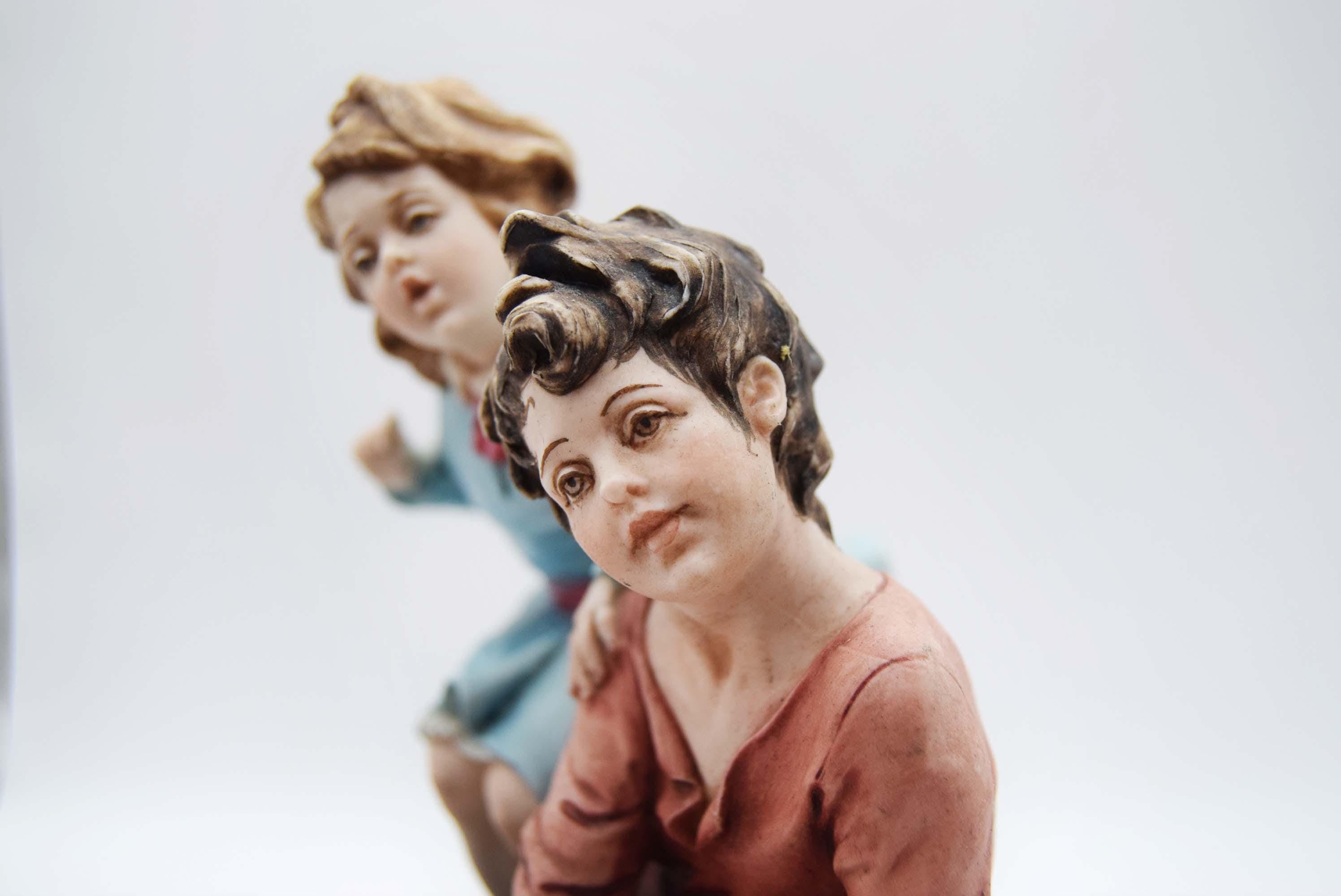 Vintage Capodimonte By Bruno Merli Porcelain - Italian Figurine - Boy With Girl 1950