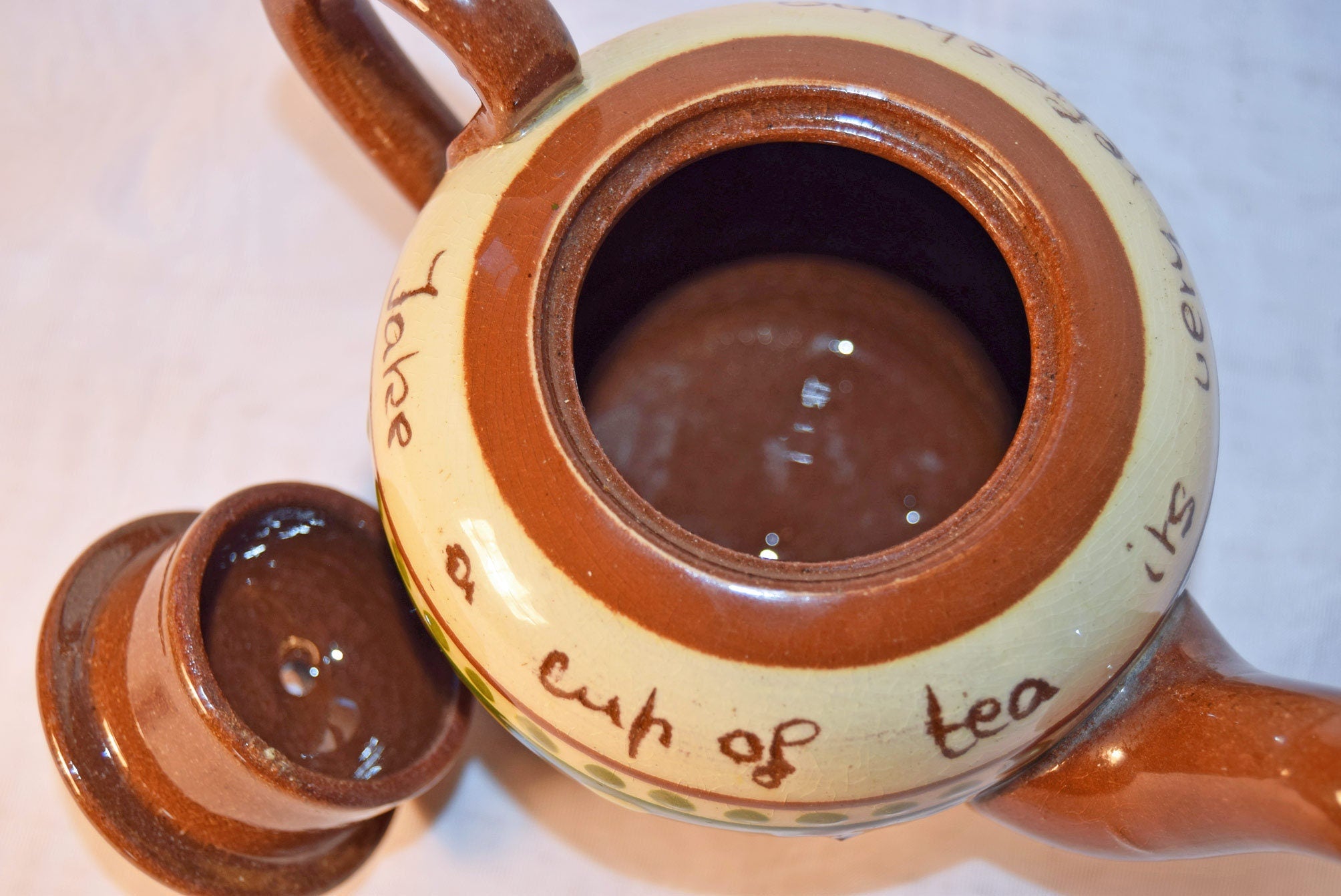 RARE FIND Devon Torquay Motto Ware small Teapot
