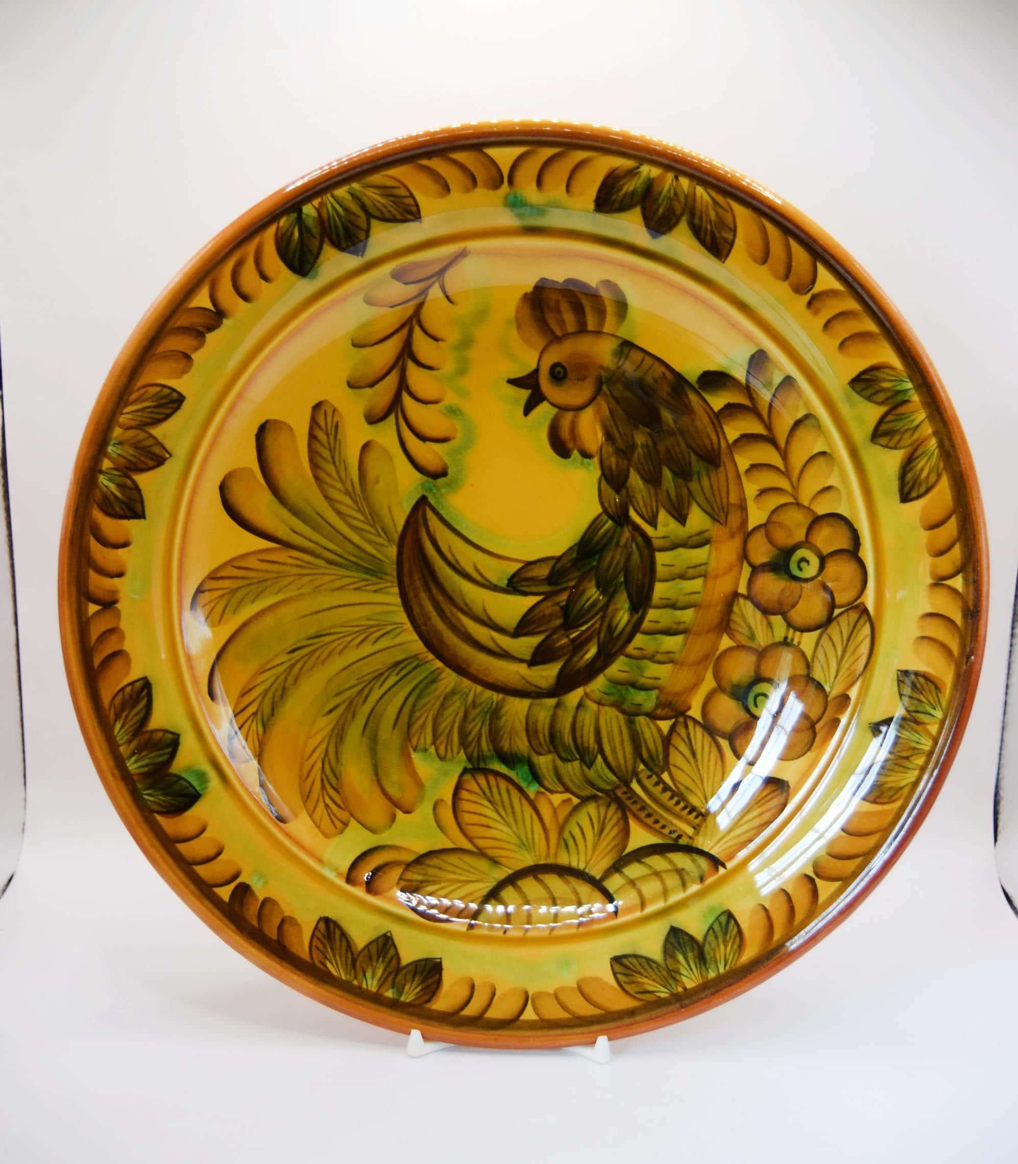 Large Vintage Soviet Faience Plate, Konakovsky Factory, USSR, Mid-20th Century