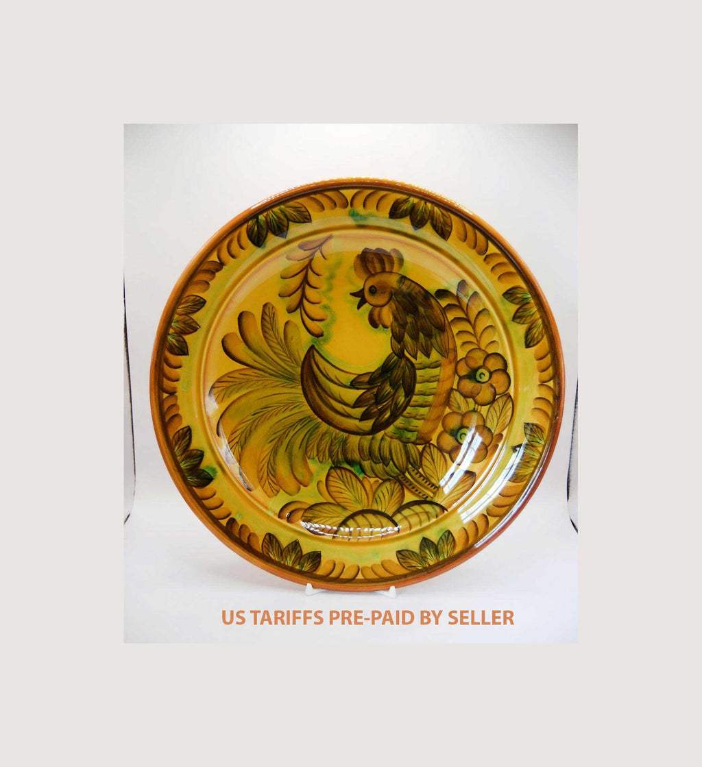 Large Vintage Soviet Faience Plate, Konakovsky Factory, USSR, Mid-20th Century