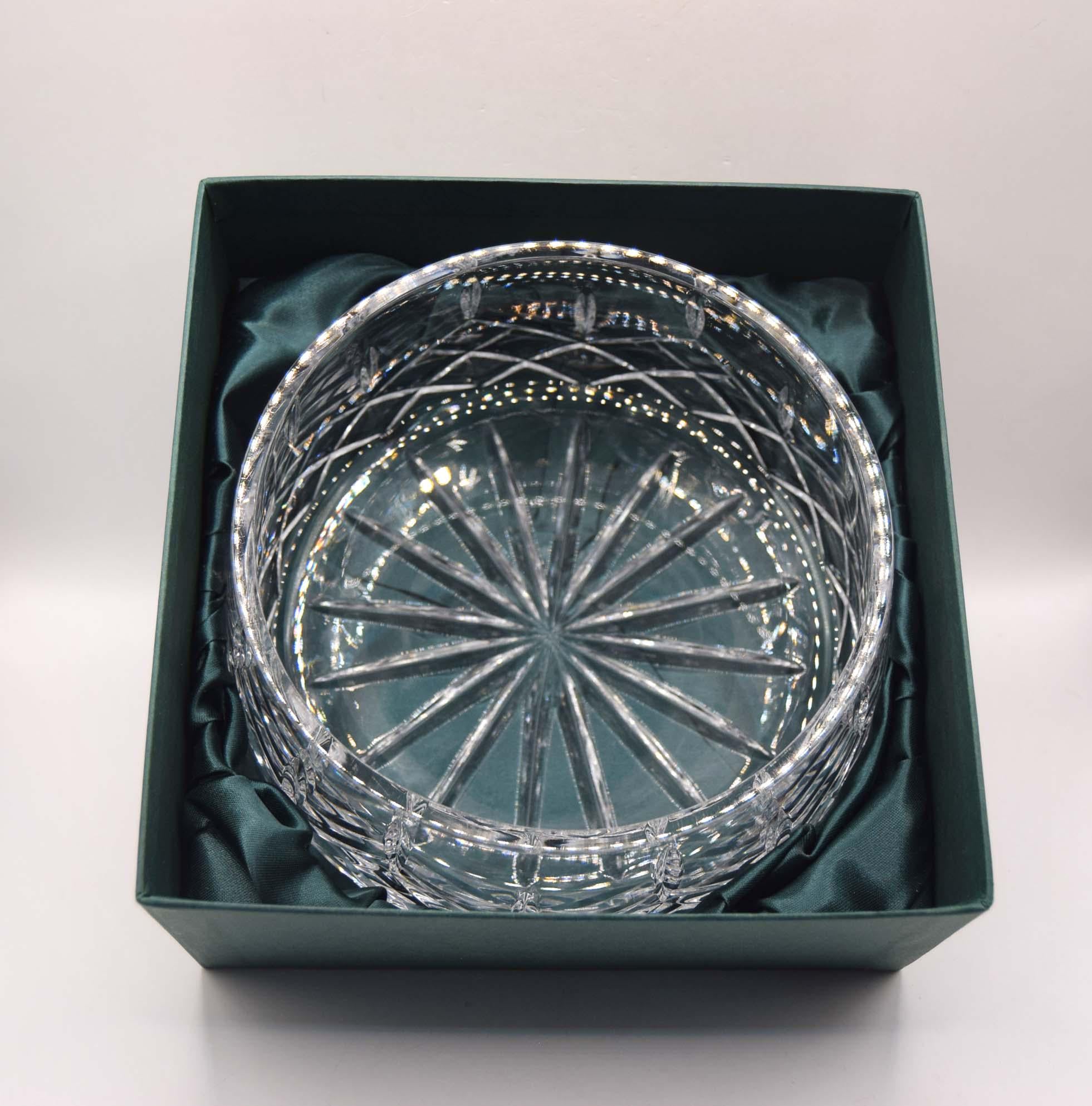 Vintage Bohemia Ascot Fine Cut Lead Crystal Bowl - Original Box - New Old Stock
